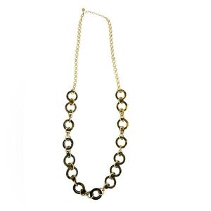 Talbots Gold and Brown Circle Necklace